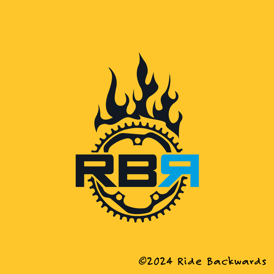 ©️2024 Ride Backwards - RB cycling logo. 