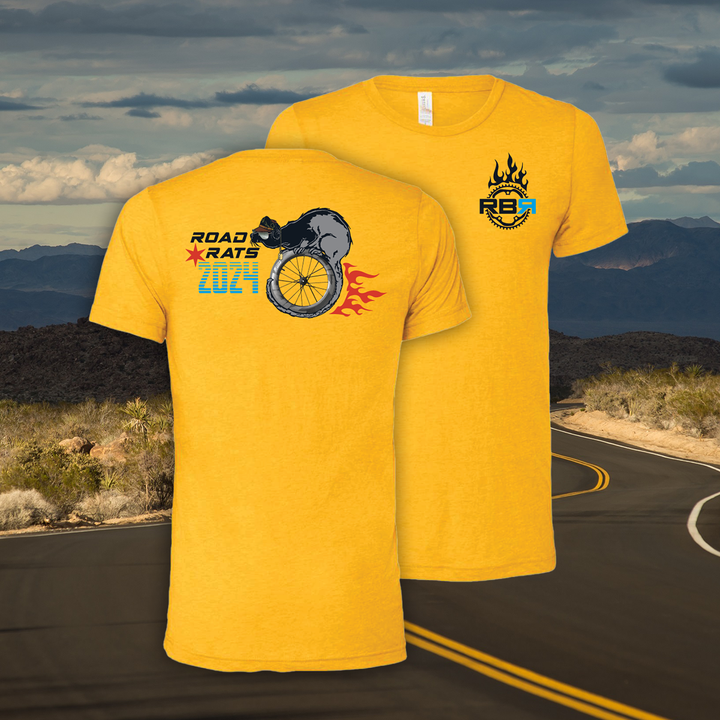 Road Rats 24 triblend cycling tee at ridebackwards.com. Ultralight, moisture-wicking and super soft. Unisex/slim fit. 