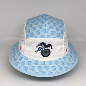 Fools Fest Sprints performance bucket hat. Ultralight, moisture-wicking sun protection. Super comfortable fit, and quick-drying at ridebackwards.com