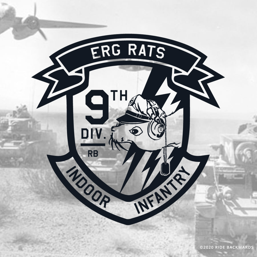 Original artwork for Erg Rats lightweight and moisture-wicking triblend training tee at ridebackwards.com © 2020 Ride Backwards