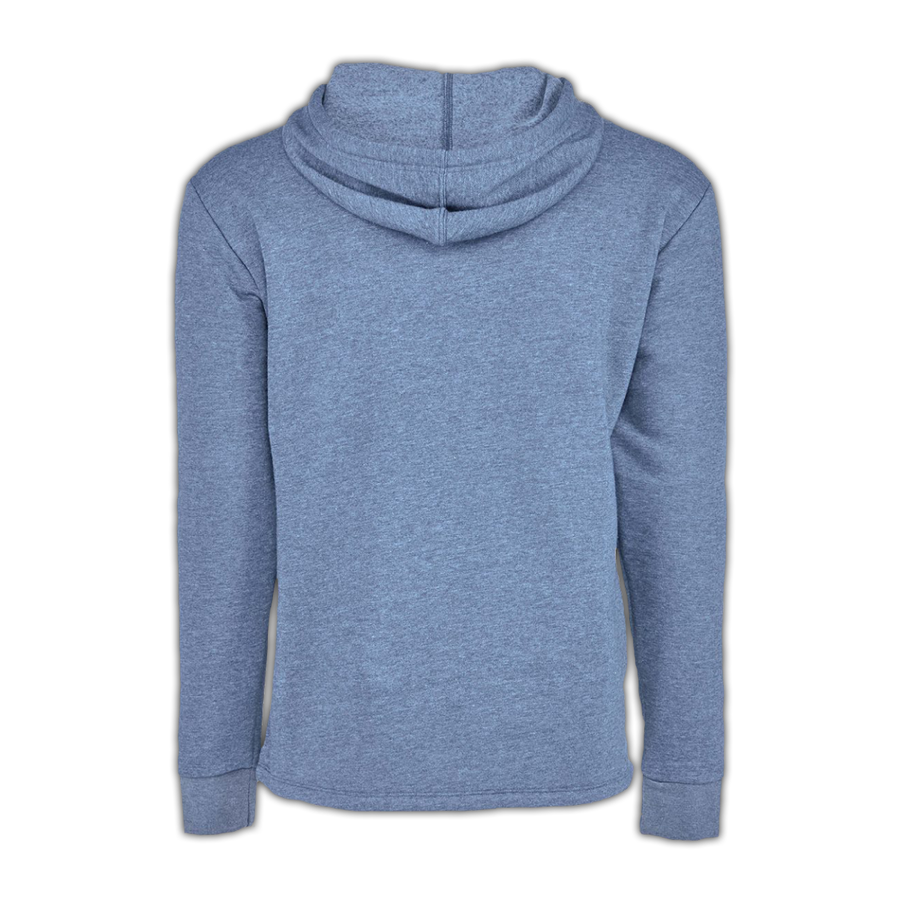 RB Mahalo brushed back fleece hoody with open bottom hem - back side view - at ridebackwards.com