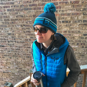 RB Flow Knit Beanie on model - ridebackwards.com