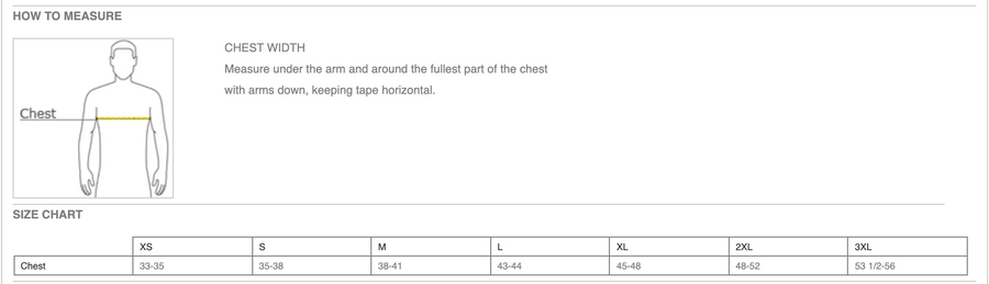 Erg Rats 22 Hoody - size chart