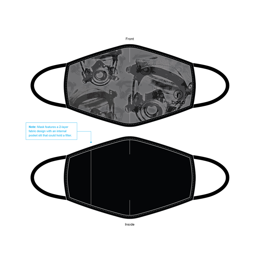 SmokeEater performance face mask, lightweight and moisture wicking, quick-drying and breathable at ridebackwards.com
