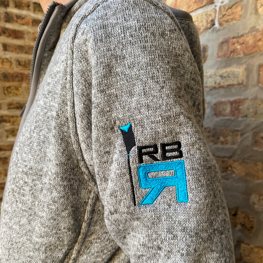 RB Sweet Fleece - embroidery detail - polyester sweater fleece with hood, pockets and open hem. ridebackwards.com