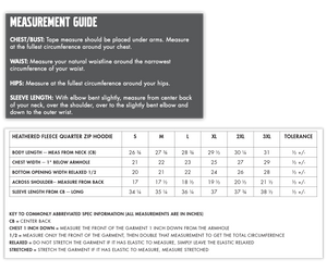 RB Sweet Fleece - Measurement Guide & Size Chart